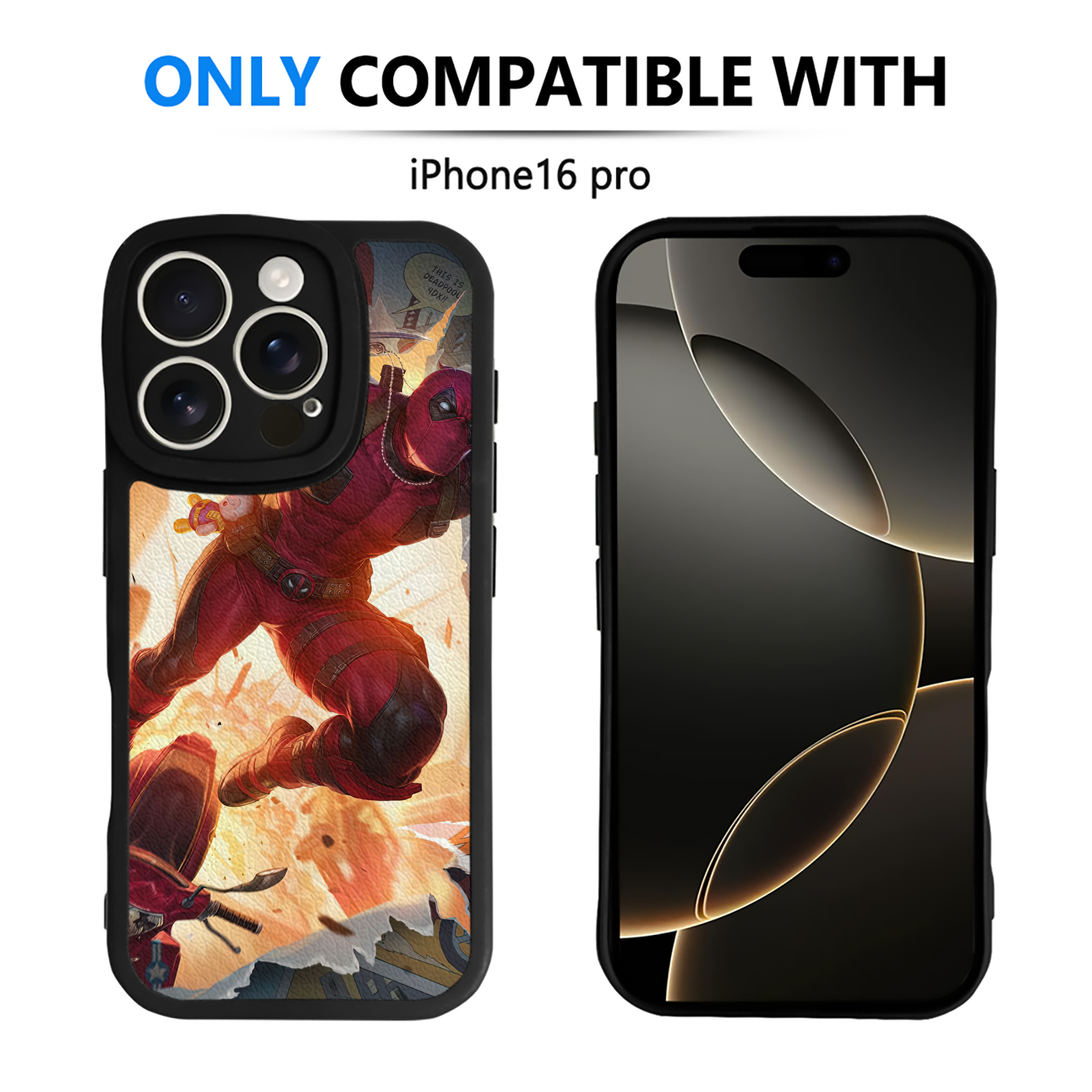 （画像用） Deadpool デッドプール 【iPhone 16シリーズ対応】シリコンスマホケース（レザー調） 材質：シリコン